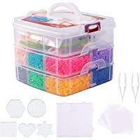 Coriver Kit de Cuentas de fusibles de Agua de 5 mm- 10000 Cuentas de Hierro de 12 Colores con 6 tableros de Clavijas- 2…